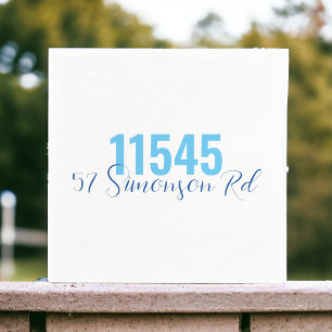 Preppy Two Tone Zip Code Street Address Custom Napkins