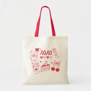 Preppy Valentine XOXO Cute Coquette Aesthetic Tote Bag