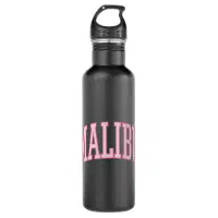 Preppy Varsity Pink Malibu California Stainless Steel Water Bottle