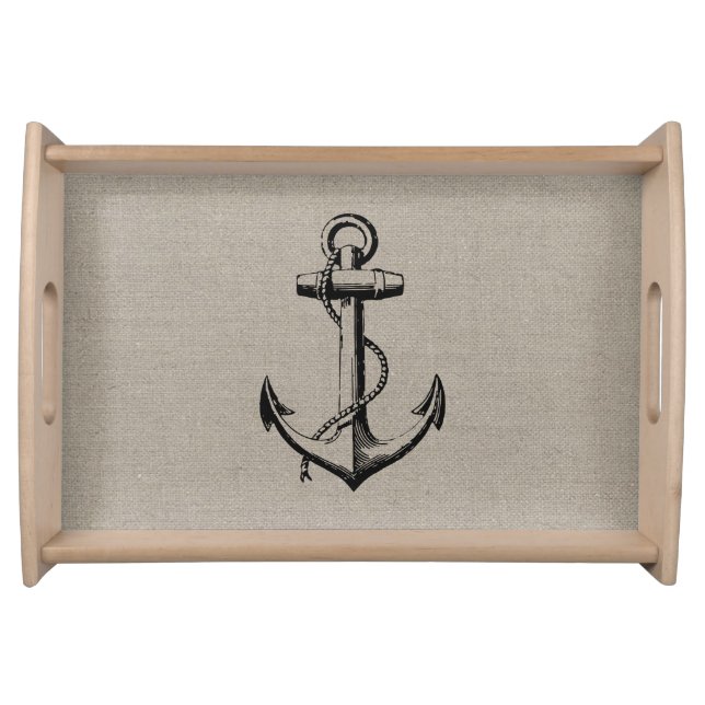 Preppy Vintage Anchor Serving Tray (Front)