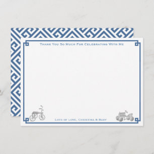 Preppy Vintage Toys Boy Baby Shower Party Thank You Card