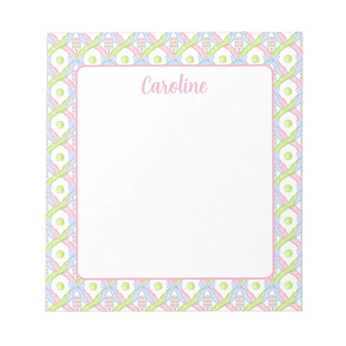 Preppy Watercolor Argyle Pickleball Paddles Notepad