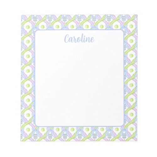 Preppy Watercolor Argyle Pickleball Paddles Notepad