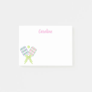 Preppy Watercolor Argyle Pickleball Paddles Post-it Notes