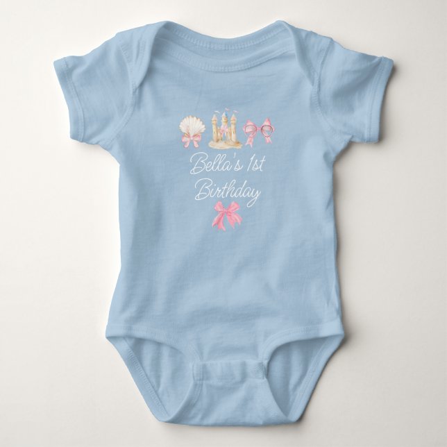 Preppy Watercolor Beach Party  Baby Bodysuit (Front)
