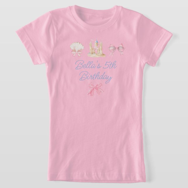 Preppy Watercolor Beach Party  T-Shirt (Laydown)