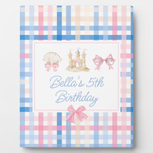 Preppy Watercolor Beach Party welcome sign Plaque