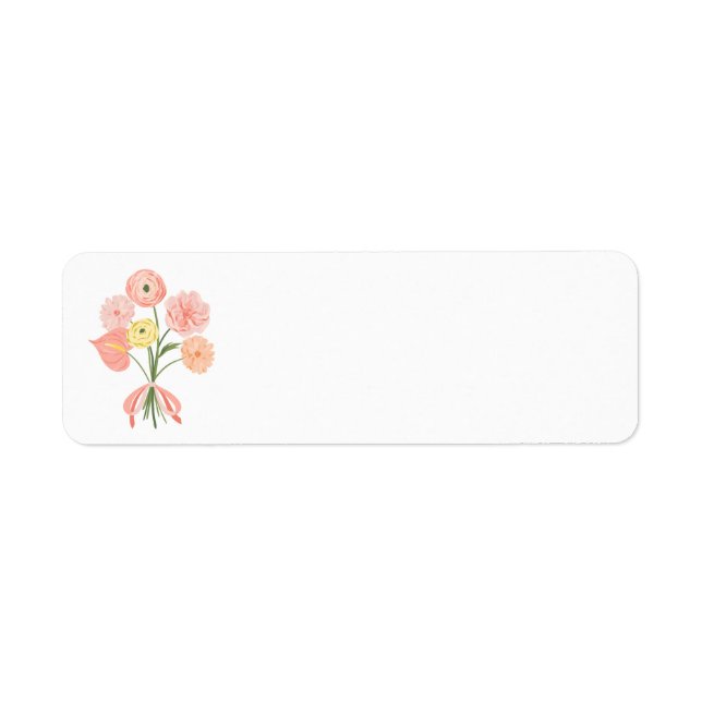 Preppy watercolor floral bouquet  label (Front)