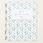Preppy Watercolor Monogram Hydrangea Bows Planner<br><div class="desc">Preppy Watercolor Preppy Grandmillennial Monogram Hydrangea Bows planner.</div>