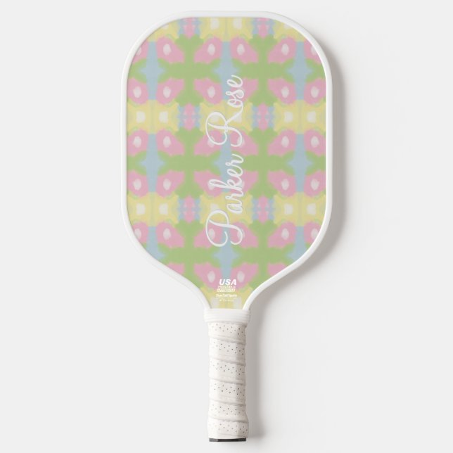 Preppy Watercolor Pickleball Paddle (Front)
