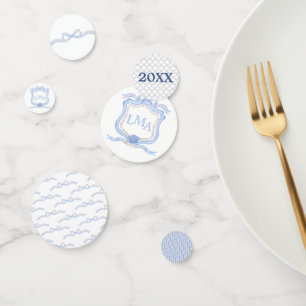 Preppy Wedgewood Monogram Graduation Confetti