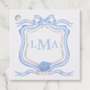 Preppy Wedgewood Monogram Graduation Favor Tags