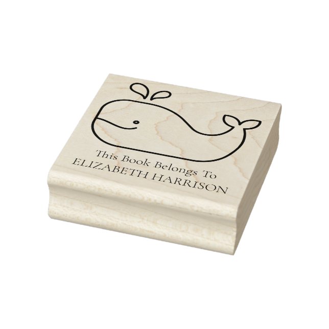 Preppy Whale Personalized Rubber Stamp (Stamp)