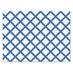 Preppy White and Blue Bamboo Pattern Tissue Paper