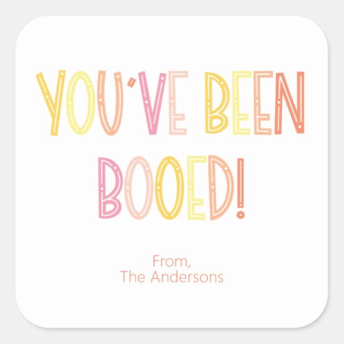 Preppy Youve Been Booed Halloween  Square Sticker