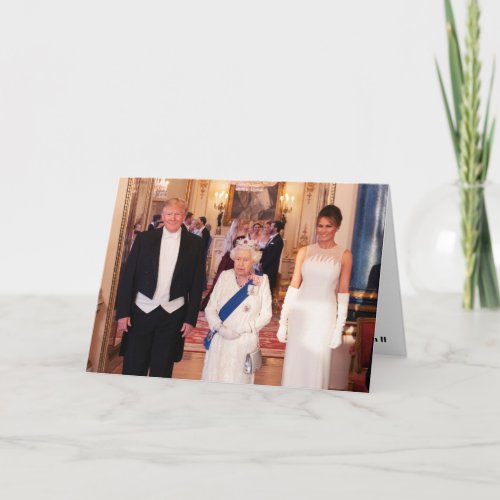 Pres  1st Lady Trump With Queen Elizabeth II Card