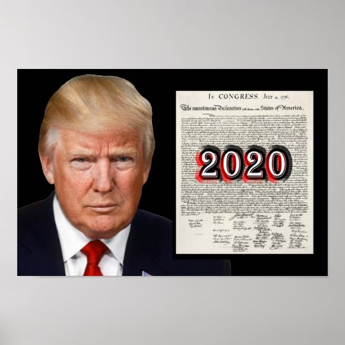 Pres Trump 2020  The Declaration of Independence Poster