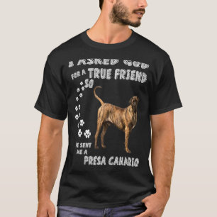 Presa Canario Saying Mom Dad  Print Canary Mastiff T-Shirt