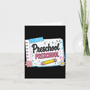 Preschool back to school for girls pink preschool card