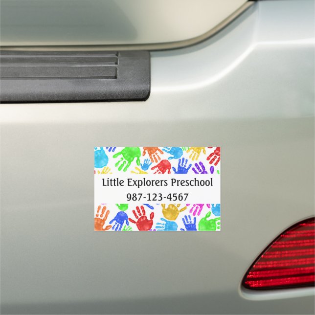 Preschool Car Bumper Magnet Personalize Colorful (In Situ)