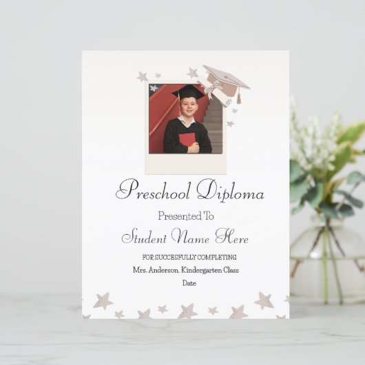 Preschool Diploma with Picture (Standing Front)