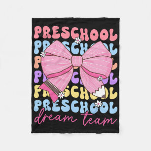 Preschool Dream Team Teacher Bow Back To School Fleece Blanket