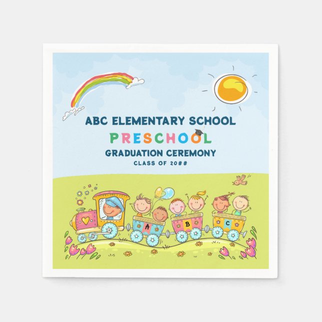 Preschool Elementary School Graduation Ceremony Napkins (Front)