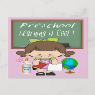 Preschool Girl Learning is Cool Postcards