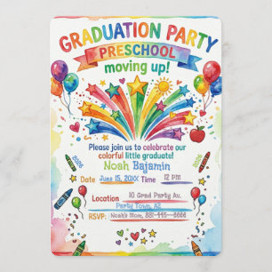 Preschool Grad Invite - Fireworks Themed Party