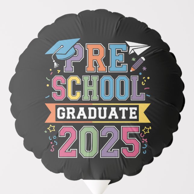 Preschool Graduate 2025 Graduation Pre K School Balloon (Front)