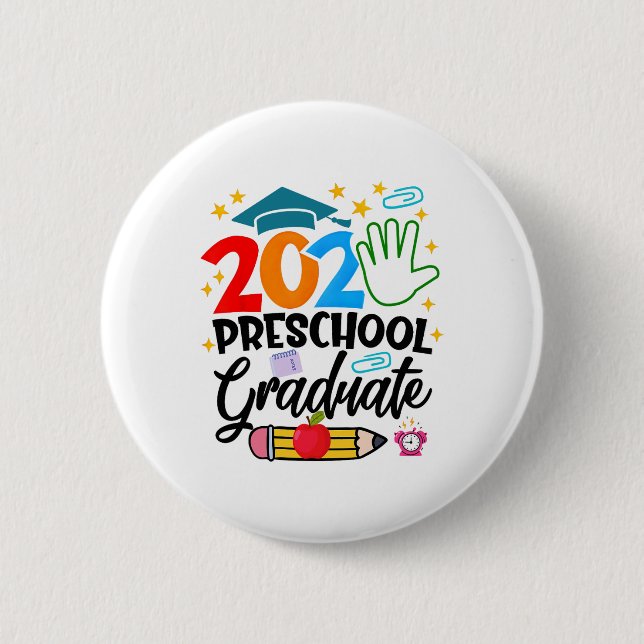 Preschool Graduate Pre-k Grad 2025 Preschool Gradu Button (Front)