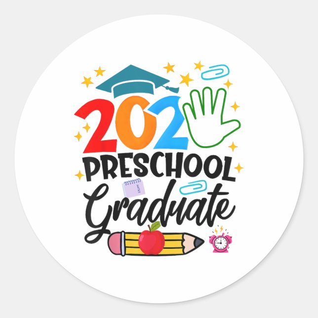 Preschool Graduate Pre-k Grad 2025 Preschool Gradu Classic Round Sticker (Front)