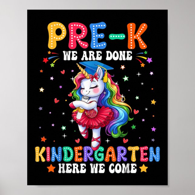 Preschool Graduation 2025 Pre-k Graduate Girls Uni Poster (Front)