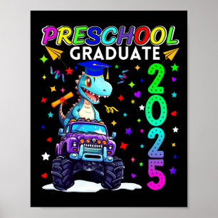 Preschool Graduation 2025 Pre-k Graduate T-rex Kid Poster
