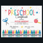 Preschool Graduation Certificate<br><div class="desc">Preschool Graduation Certificate,  Preschool Certificate,  Last Day of Preschool Diploma</div>