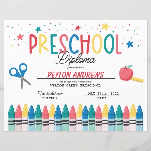 Preschool Graduation Certificate