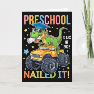 Preschool Graduation Cl Of 2025 Graduate Dinosaur  Card