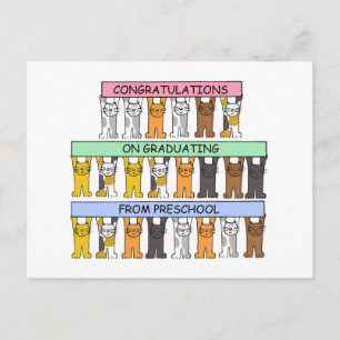 Preschool Graduation Congratulations Announcement Postcard