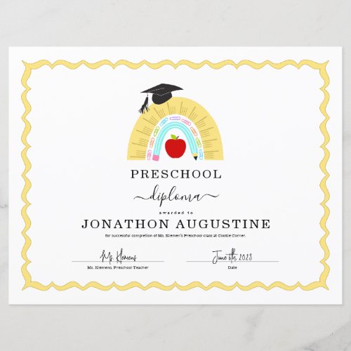 Preschool Graduation Diploma