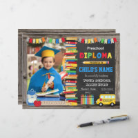 Preschool Graduation Diploma with Photo