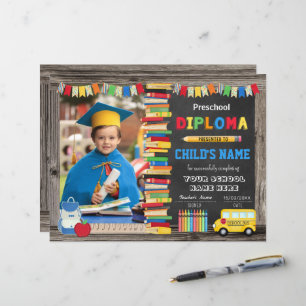 Preschool Graduation Diploma with Photo