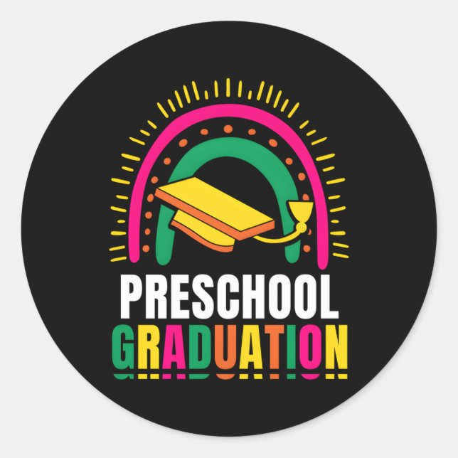 Preschool Graduation Graduate Pre School Graduates Classic Round Sticker (Front)