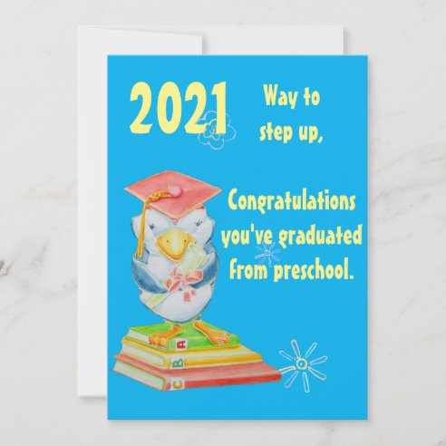Preschool Kindergarten Boy Graduation Cards | Zazzle