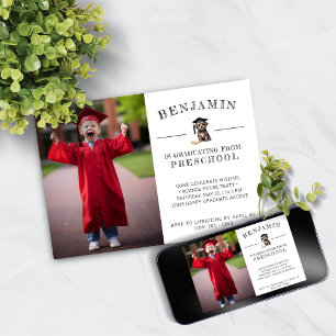 Preschool Graduation Invitation Scruffy Puppy