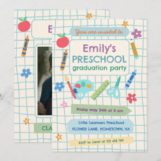 Preschool Graduation Party Photo Invitation
