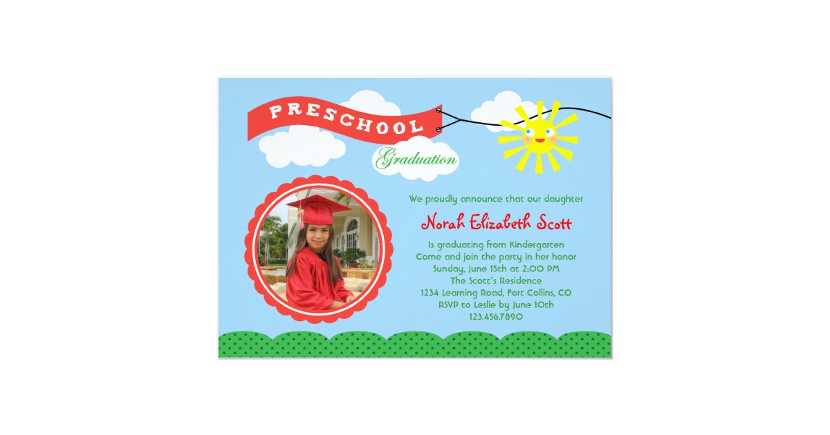 Preschool Graduation Photo Invitation | Zazzle.com