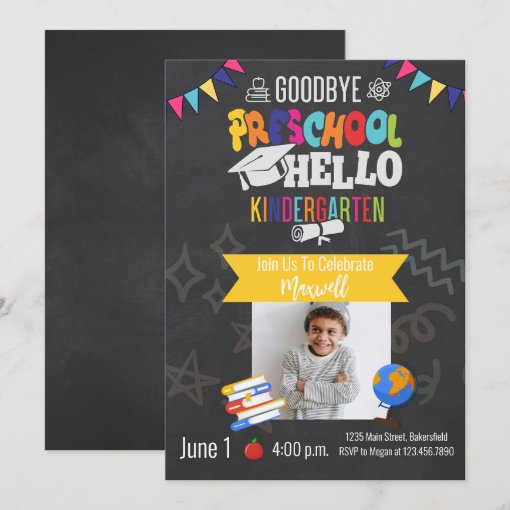 Preschool Graduation Pre-K Party Photo Graduation Invitation | Zazzle