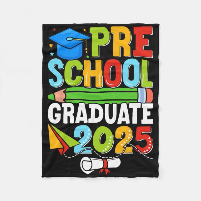Preschool Graduation Shirt 2025 Kids Boys Pre-k Gr Fleece Blanket (Front)