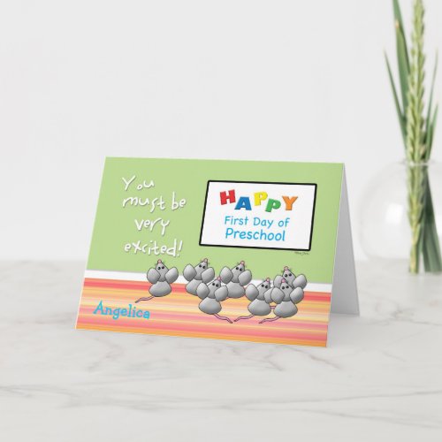 Preschool Happy First Day Mice and SMART Board Card