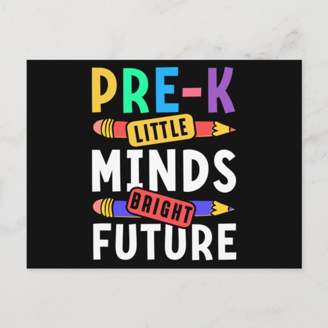 Preschool Kids Back to School Little Minds Bright  Postcard (Front)